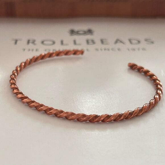 Trollbeads Jewelry - TROLLBEADS Copper Twisted Bangle Bracelet, Size Large Cu LAA NEW!